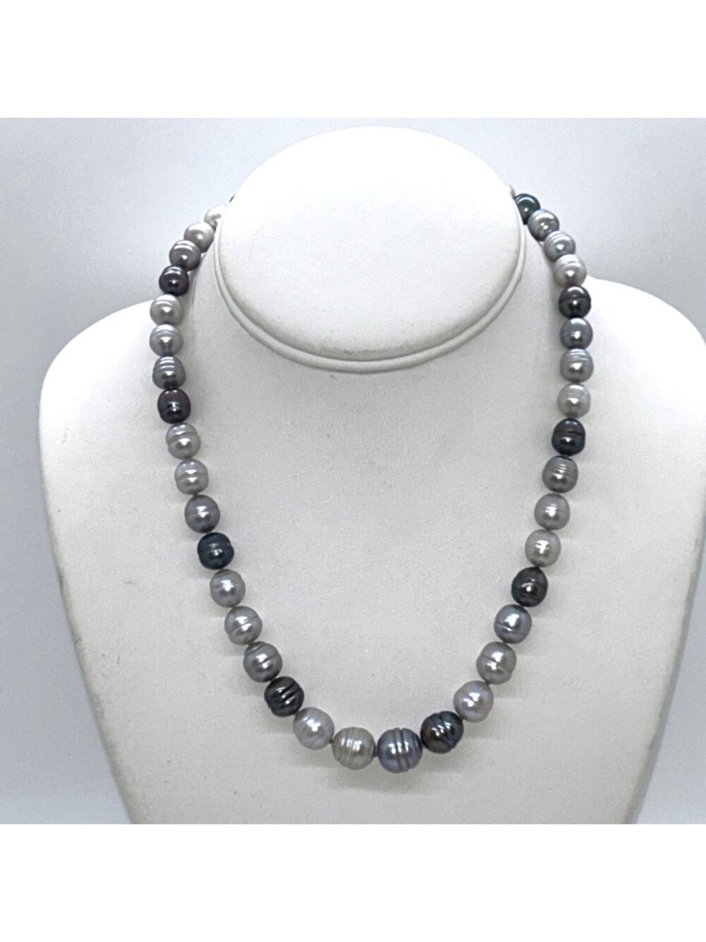 Freshwater Pearl Necklace, Potato Pearls Ring Pearls Hand Knotted 18" - Picture 1 of 12